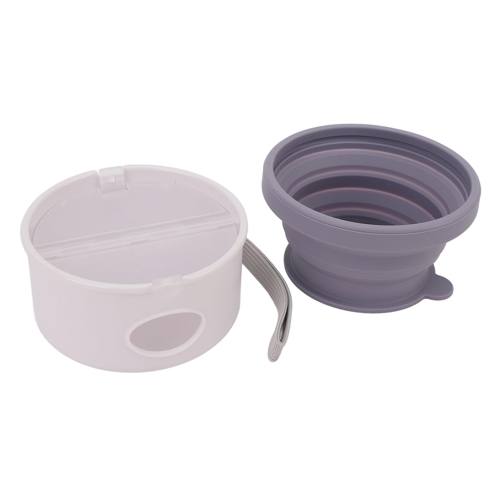 Ciotola da viaggio per cani da esterno e pieghevole in silicone per animali domestici, 150 ml (Viola)