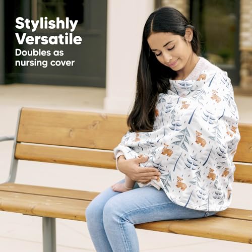 Image of KeaBabies Winter Car Seat Cover Baby, Newborn - Universal Fit Infant Carseat Covers Baby Girl, Boy, Breathable, Lightweight Blanket,Easy to Use Stroller Canopy,Rain,Wind,Sun Shade(Indigo)