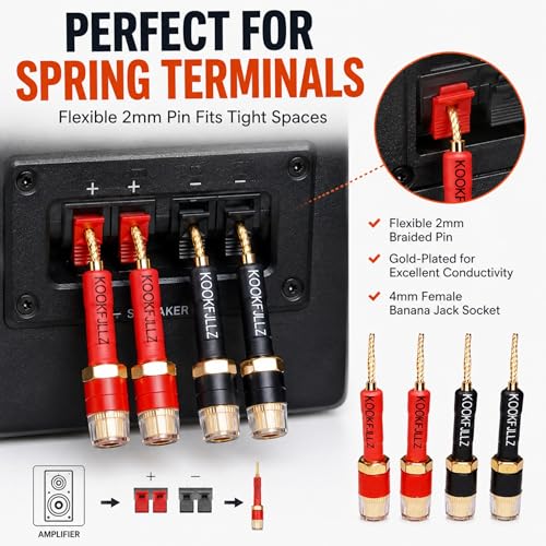 Adaptadores de Altavoz con Conectores Banana 4mm Pack 4 miniatura 6