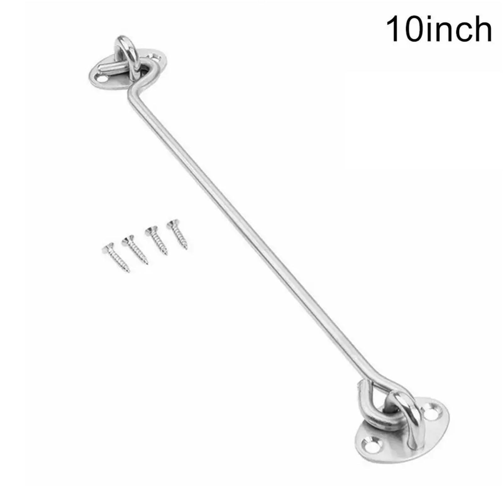 Hak do drzwi i zatrzask oczkowy, Zestaw haczyków kabinowych ze stali nierdzewnej, 4 sztuki w różnych rozmiarach(10Inch)