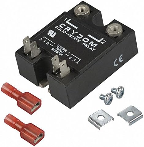 DSD2425, SSR, On-Delay Time Delay Relay, SPST-NO (1 Form A), 0.1-8.3 Sec Delay, 25A 280VAC, Control: 3.5-15VDC, Panel Mt, Screw Terminal, Quick Connect - 0.187"