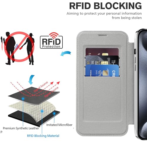 Étui à rabat iPhone 15 Pro coque cuir galvanisé 360 - 5