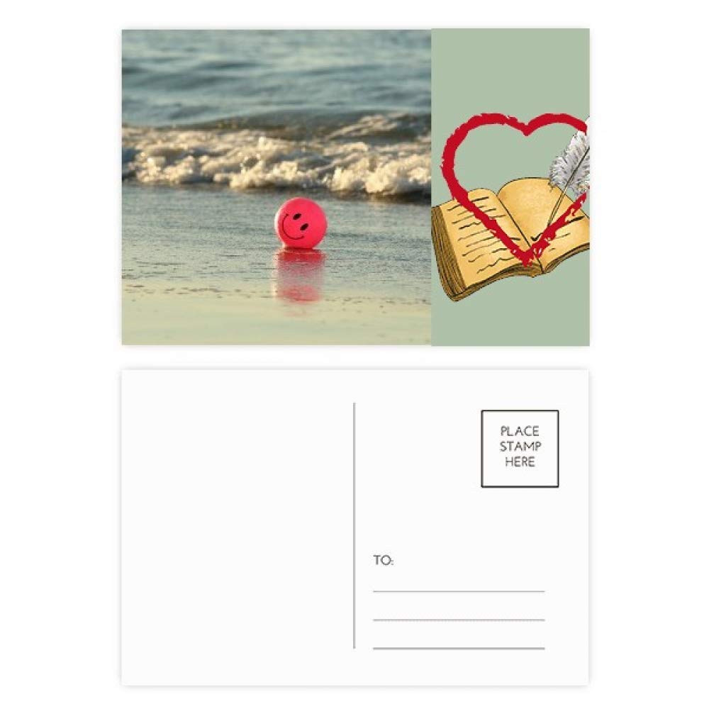 Lot de 20 cartes postales de remerciement sur le côté de l'océan, sable, plage et smiling