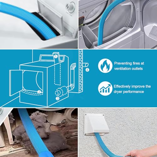 Image of 3PCS Upgraded Dryer Vent Cleaner Kit: Universal Vacuum Hose Attachment for Lint Removal Fits All Vacuums Cleaner Vacuum Hose With Brush Lint Brush Gloves