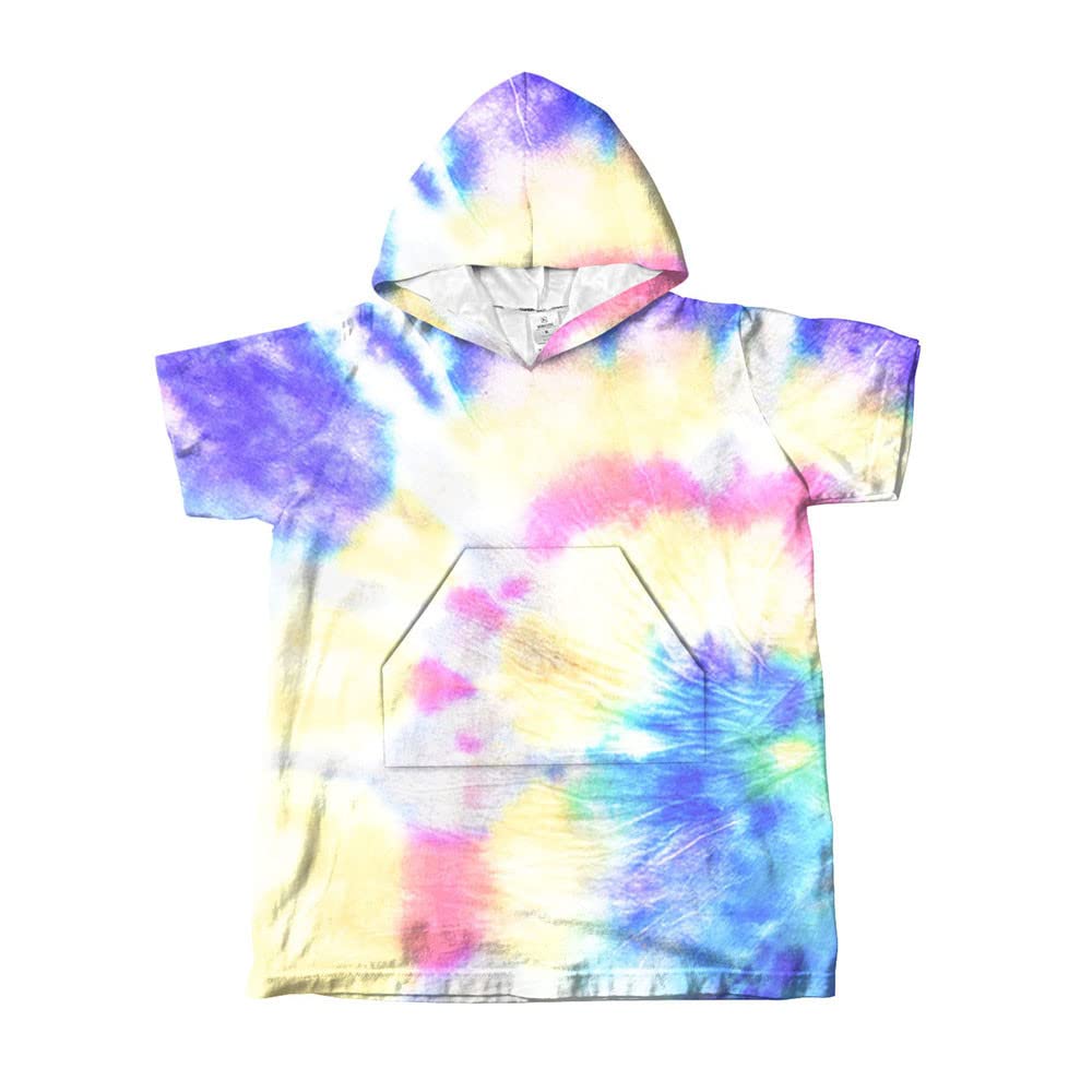 Chickwin Hooded Towel for Kids Children's Unisex Hooded Poncho Tie Dye Bath Towel