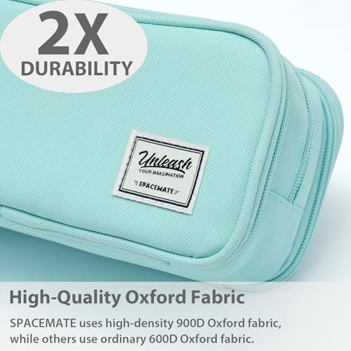 Image of SPACEMATE Pencil Case Pouch Box Bag School Supplies Girls Boys Kids, Cute Preppy Stuff Big Capacity Aesthetic Pen Organizer, Back to College Stationary, Eggshell Blue, Extra Large Style, 2300ml