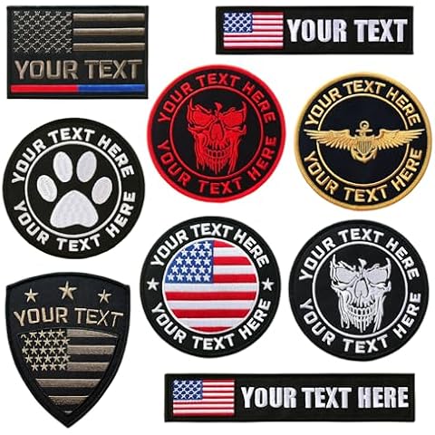 Customized Tactical Name Embroidered Patch, US Flag Patch with Your Text,Military and Tactical Accessories for Apparel - Backpacks - Hats, Hook and Loop/Iron on(2PCS-Circular Winged) Cover