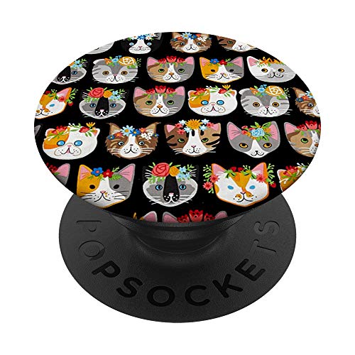 Watercolor Colorful Cat Print Pop Kitty Socket Mount Print PopSockets PopGrip: Swappable Grip for Phones & Tablets