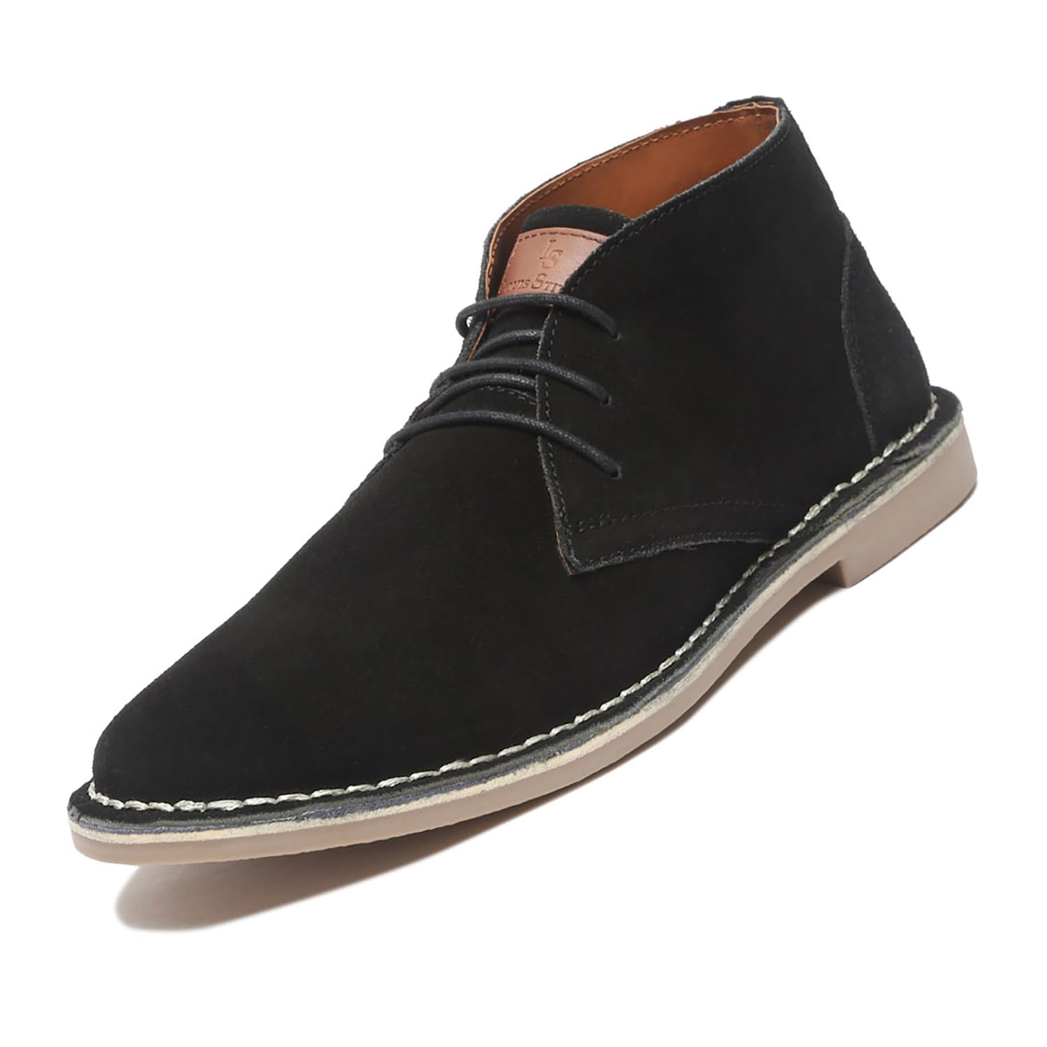 LOUIS STITCH Chukka Boot for Men| Suede Leather Boot for Men| High Ankle Casual Boot | Casual Office & Trekking Shoes | Hiking Boot for Men | Stitch Down Desert Boot | Black [SDSUCKPLGY_]
