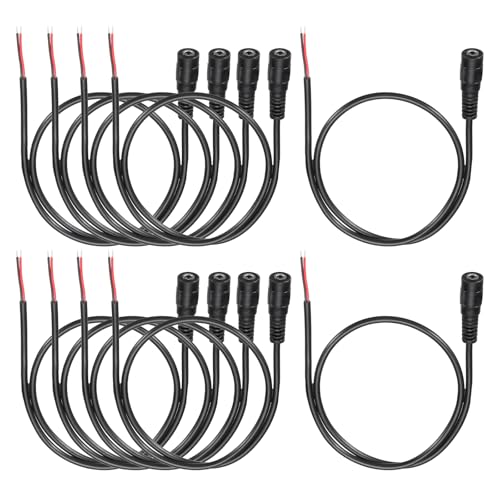 Cables de alimentación CC extremos desnudos preestañados con toma hembra 3.5x1.35mm de 50cm