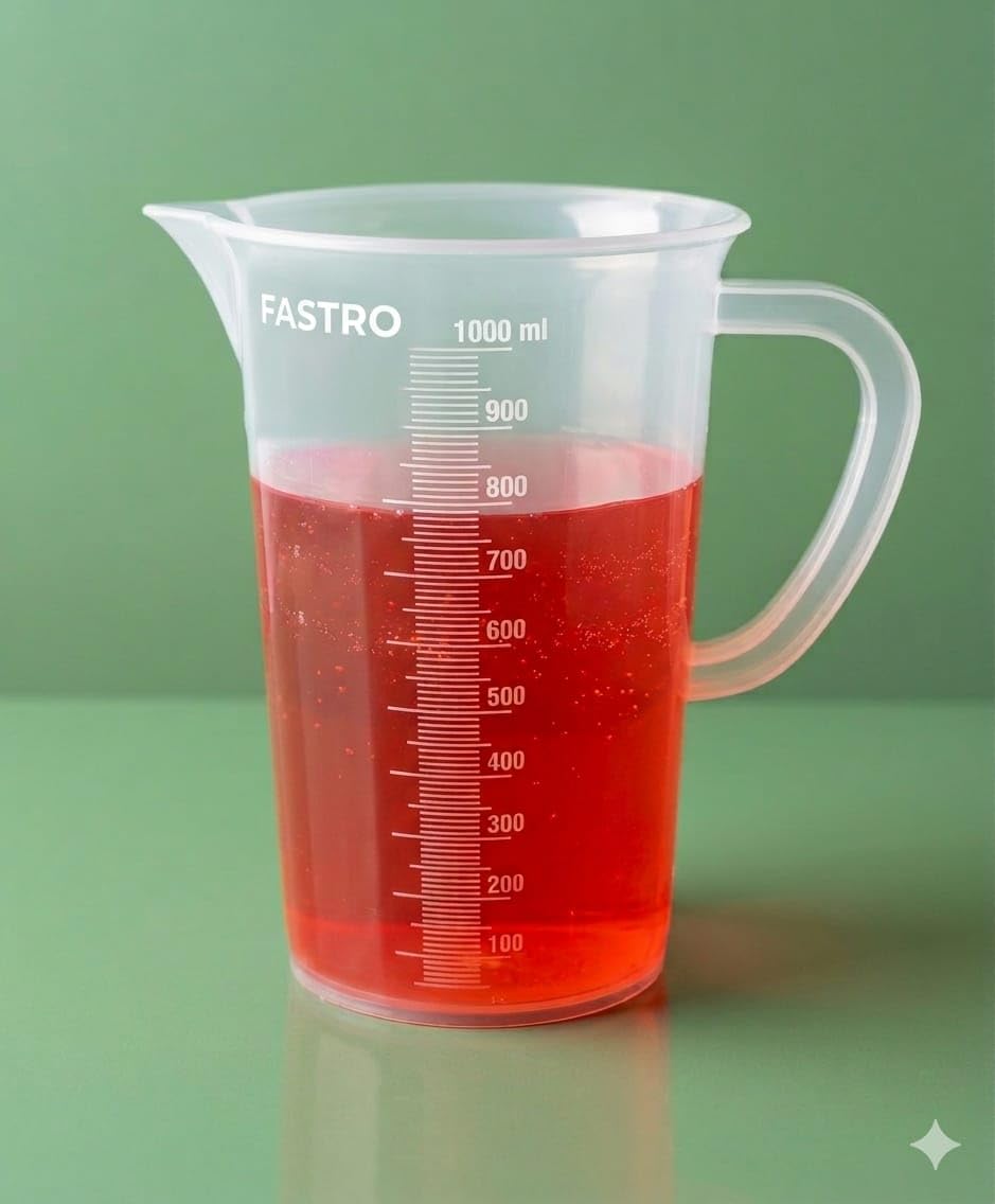 1000ml Measuring Jugs - Clear Plastic with Handles -5
