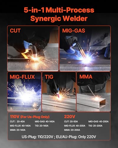 VEVOR 5-in-1 Pulse MIG Welder
