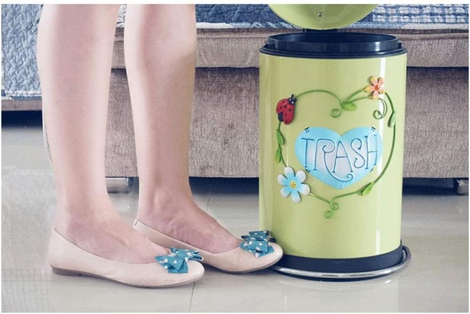 Miniatura 3 de Botes de basura con pedal silencioso con cubo interior extraíble para sala de estar, dormitorio, habitación de los niños, cocina (color rosado)