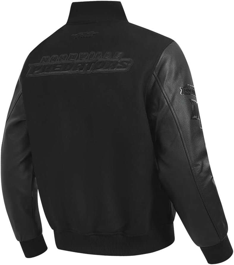 Pro Standard Mens NHL Classic Triple Black Varsity Jacket