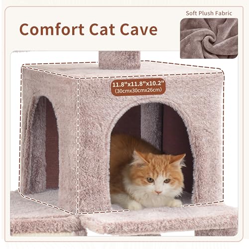 Image of Gitelsnour Cat Tree Tower Multi-Level with 2 Scratching Boards, GCT022MU