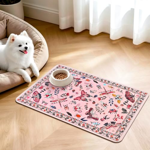 YOSEPATI Dog Feeding Mat, Cat Mat for Food and Water,  Absorbent Bowl Mat