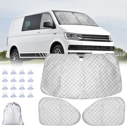 CICMOD Parasole Per Parabrezza Auto – Kit 3 Pezzi Per Ford Transit Custom, Termico E Anti-UV, Con Ventose