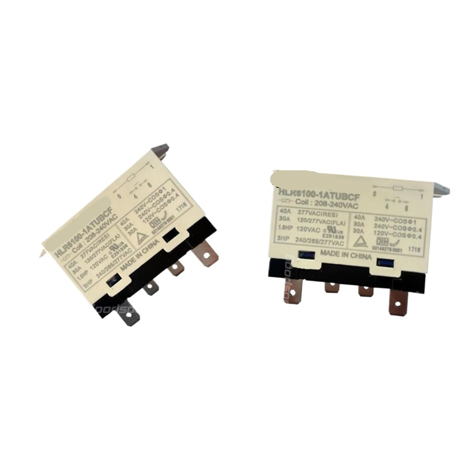 2PCS Relay HLR6100-1ATUBCF 24VDC HLR6100-1ATUBCF 208-240VAC HLR6100-1ATUBCF-208-240VAC HLR6100 1ATUBCF 4PIN(208 240VAC)