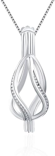 Colgantes de jaula de perlas retorcidas de plata esterlina para mujer, colgantes de jaula de perlas de diseño para fabricación de joyas de perlas, disponible en Yaxa Peru