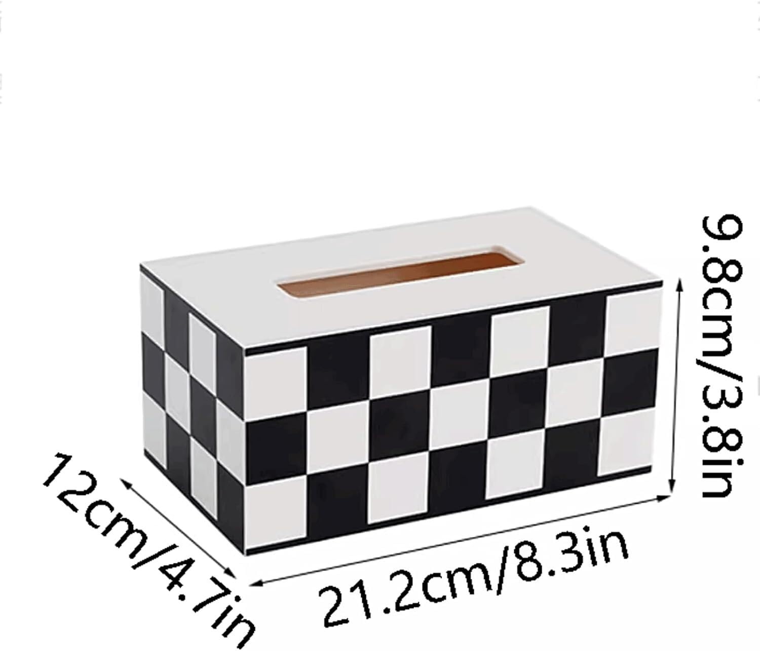 Scatola di tovaglioli, Porta fazzoletti Magnetico in plastica Nero Bianco 21,2x12x9,8 cm