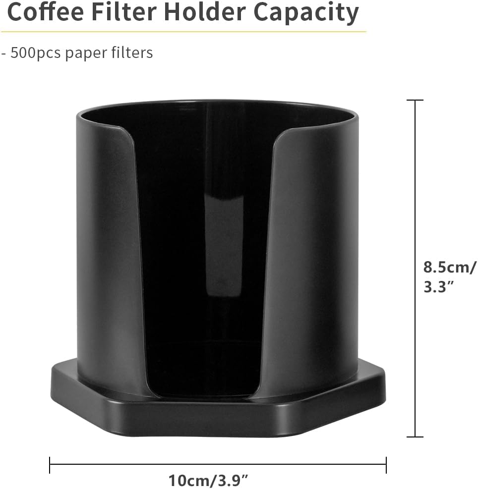 CAFEMASY Coffee Filter Holder with 200 Count Paper Filters Compatible with Aeropress XL Espresso Maker Replacement Round Disposable Coffee Filters and Holder Coffee Accessories Pack