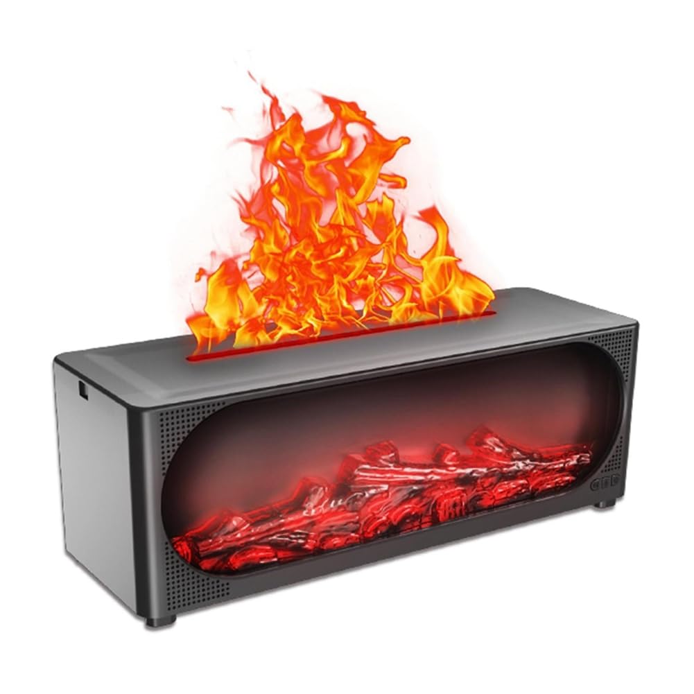 Humidificateur d'aromathérapie avec veilleuse effet feu de bois