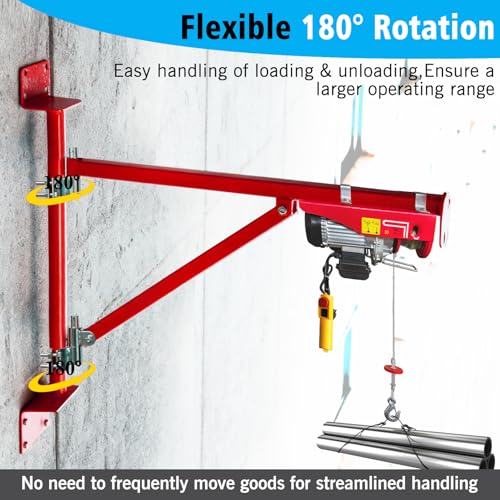 Wall Mount Jib Crane for Electric Hoist, Hoist Support arm 180-Degree Rotatable, Electric Hoist Holder Swing Arm,Hoist Bracket Widely Used in Decoration, Installation, Moving by Zoihanx - Image 5