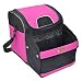 Travel Car Cooler Bag with Shoulder Strap, Portable Trunk Organizer and Lunch Cooler Combo by Dr. Driver (Black/Pink)