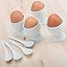 Produktbild 8er Set Eierbecher für 4 Eier und 4 Löffel Eierbecher Porzellan weiß Set