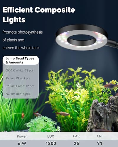 image for Pawfly 6 W Led Aquarium Light For 1 To 5 Gallon Fish Tanks Clip On Fis