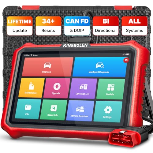 KINGBOLEN K8 Elite Full Systems Bidirectional Scan Tool, 8' Wired OBD2 Scanner Car Scanner, Lifetime Update Without Fee, 34+ Resets, Active Tests, ECU Function, FCA AutoAuth, CANFD & DOIP