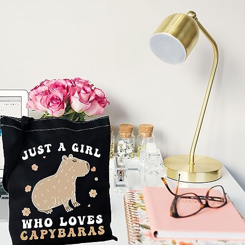 Capybaras Makeup Bag Capybara Lover Accessories Giant Cavy Rodent Gift Animals Theme Gift Just A Girl Who Loves Capybaras Cosmetic Bag (Loves Capybaras Tote EU) - Image 3