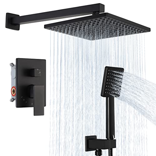 Bathroom Shower System With Rain Shower Head & Handheld Shower, Matte Black Xb6223-Bk #TOP7