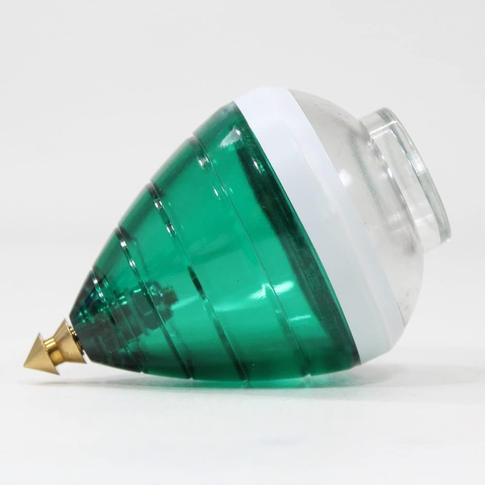 Spintastics Trompo Bearing Tip Spin Top (Green and Clear)