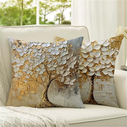 Housse coussin velours impression recto verso de qualité supérieure teinte crème - 3