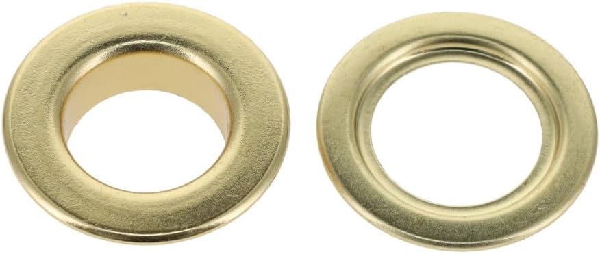 Grommet, Flat, Natural Brass, Solid Brass-LL (100 Sets per Bag), 1/2"