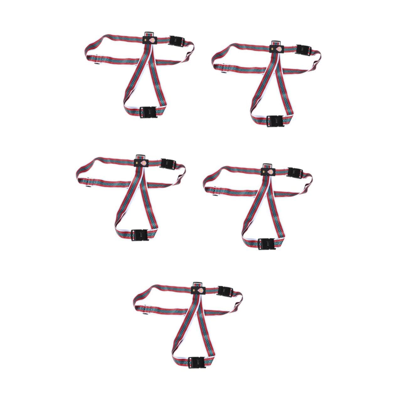 5 Piezas Correa de Equipaje Ajustable con Cierre de Combinación Diseño Cruzado con Estampado de Dibujos Animados Cinta Resistente de Poliéster para Maletas Viaje y Negocios