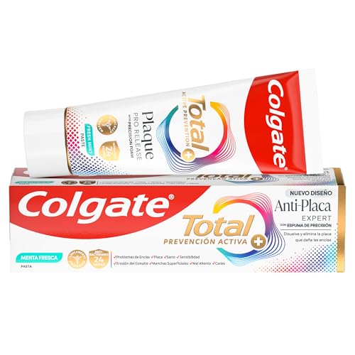 COLGATE - Total Anti-Placa Expert Menta Fresca 75ml, Pasta de Dientes que Elimina la Placa que Daña tus Encías y Neutraliza su Efecto Perjudicial