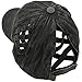 C.C Ponytail Criss Cross Messy Buns Ponycaps Baseball Cap Dad Trucker Mesh Hat (Solid Basket Weave Black)