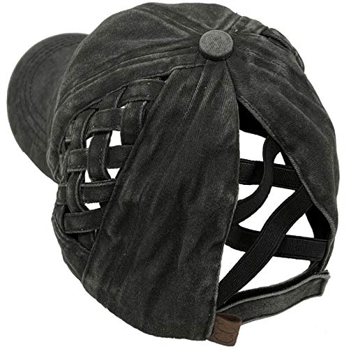 Image of C.C Ponytail Criss Cross Messy Buns Ponycaps Baseball Cap Dad Trucker Mesh Hat