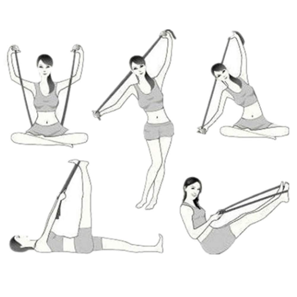 2 Cinghie Elastiche Per Yoga KASURE Con 8 Passanti | Fasce Per Stretching E Pilates | Incluse Fascette Capelli E Borsa