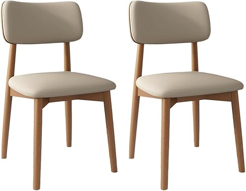 Miniatura 40 de YVYKFZD Solid Wood Dining Chairs, Kitchen Chairs Set with Curved Backrest, Leather Upholstered Dining Room Chair, Armless Living Room Chair, for