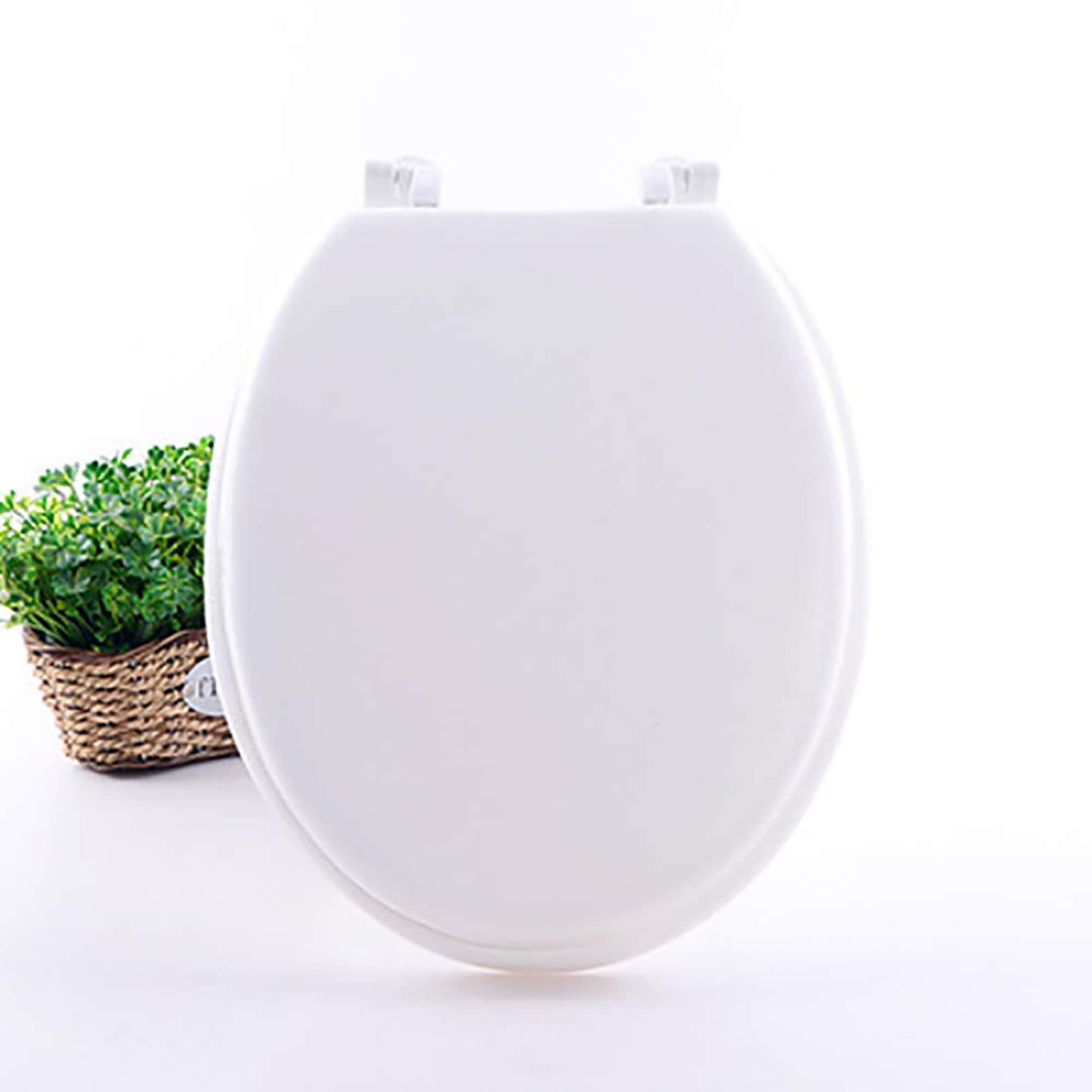 Toilet Seats, Soft Close Toilet Seat, Soft ​close Foam Material Padded Raised Toilet Seat for Elderly Disabled Less Bending Sit Easier for Easy Clean, White