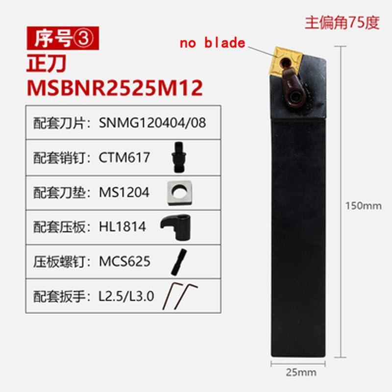 Porta herramienta CNC para plaquitas SNMG MSBNR2525M12 miniatura 4