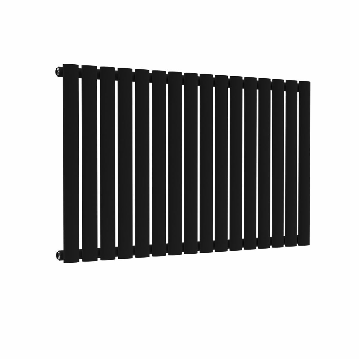 Lux Heat Black Oval Horizontal Single Panel Designer Radiator 600Mm (H) X 960Mm (W)