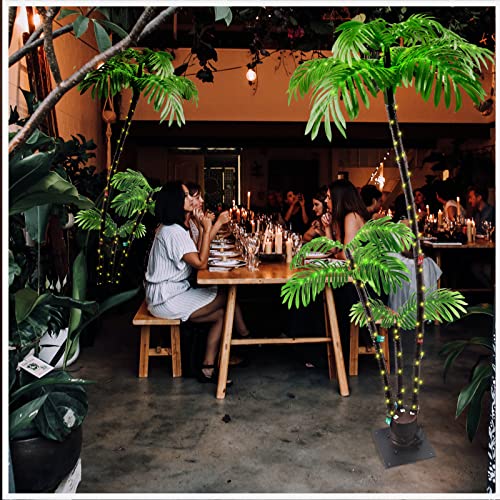 Solar Artificial Palm Tree 6Ft 3Trunks 241Led Lighted Outdoor With 8 Modes For Tiki Bar Christmas Decor, Simulation Tropical Palm Tree Light For Home Beach Yard Pool Hawaiian Party Decorations #TOP7