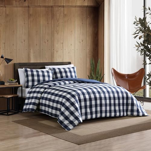 Eddie Bauer - Queen Duvet Cover Set, Reversible Cotton Bedding with Matching Shams, Stylish Plaid Bedding Set (Lakehouse Blue, Queen) by Eddie Bauer - Image 7