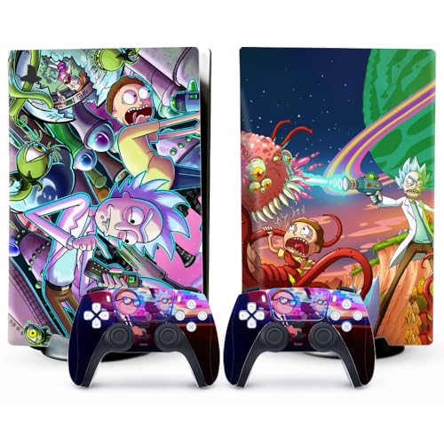 toxxos PS5 Skin - Disc Edition Console and Controller Accessories Cover Skins PS5 Controller Skin Gift ps5 Skins for Console Full Set Purple and Green Rick by toxxos - Used condition - US$16.23