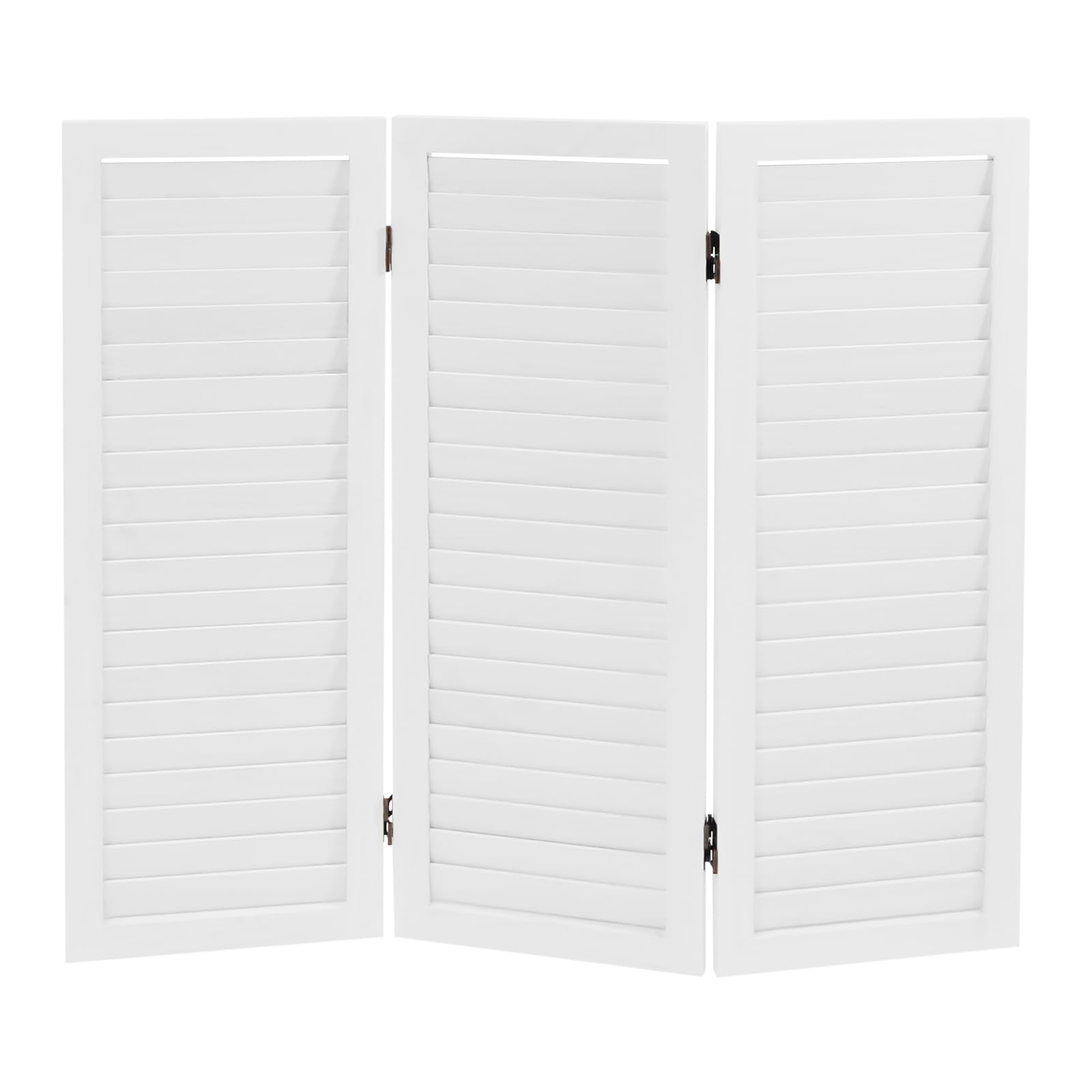 3 Panel Room Divider Screen, Freestanding Folding Wood Room Partition, 2.6ft Tall Shutters Privacy Partition, Foldable Divider for Room Separation for