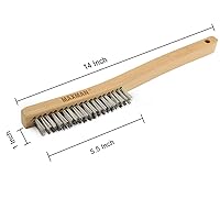 Vista 3 de MAXMAN Cepillo de alambre, cepillos de alambre de acero inoxidable resistentes para limpiar el óxido, cepillo de parrilla, cepillo de acero